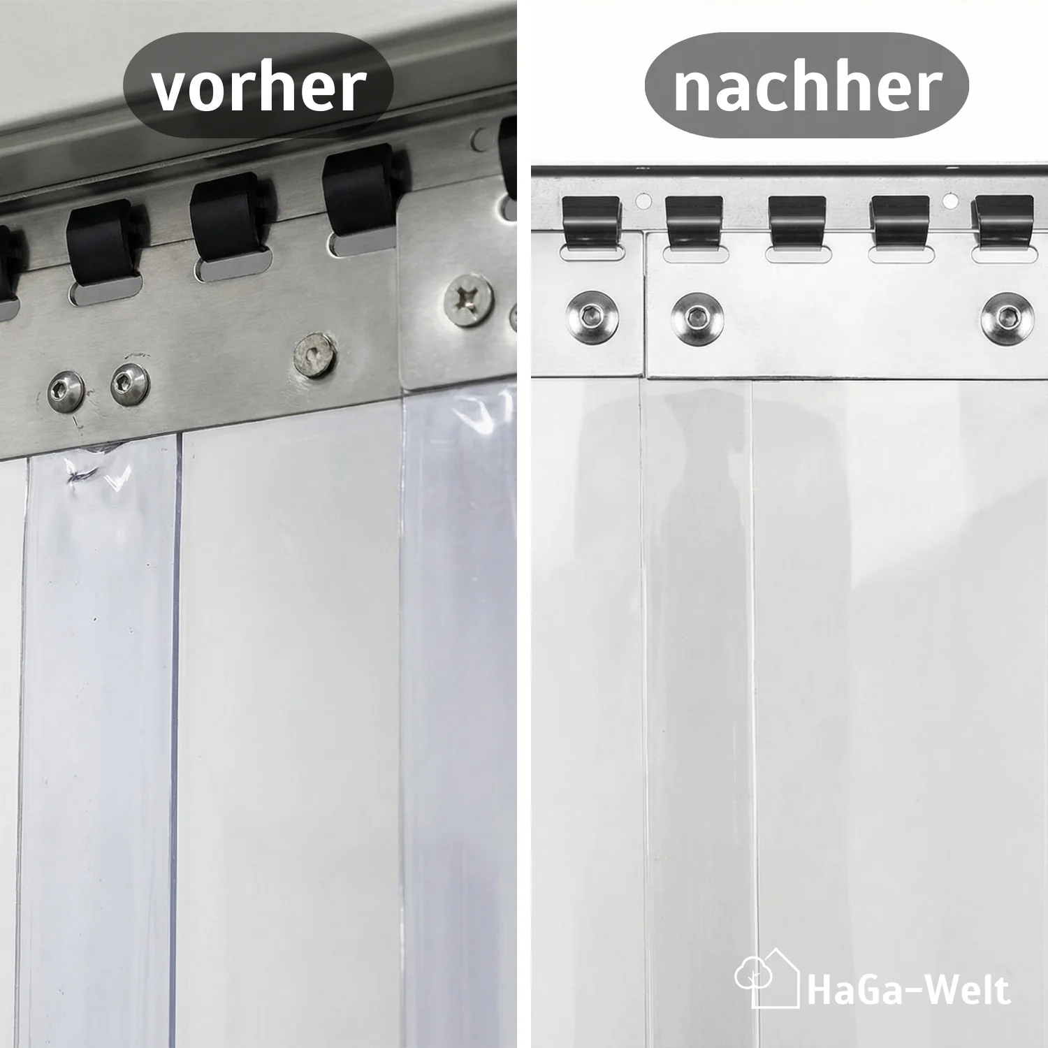 4 Stück Linsenschrauben + Mutter M5 x 12mm für PVC-Lamellenvorhang - Image 3
