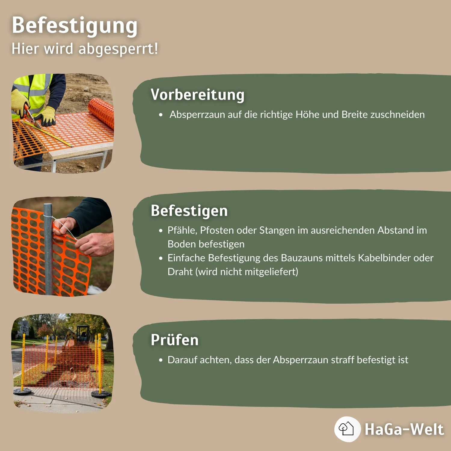 Absperrzaun 1,2m Bauzaun Zaun Baustellenzaun 120g/m² in versch. Farben - Image 6