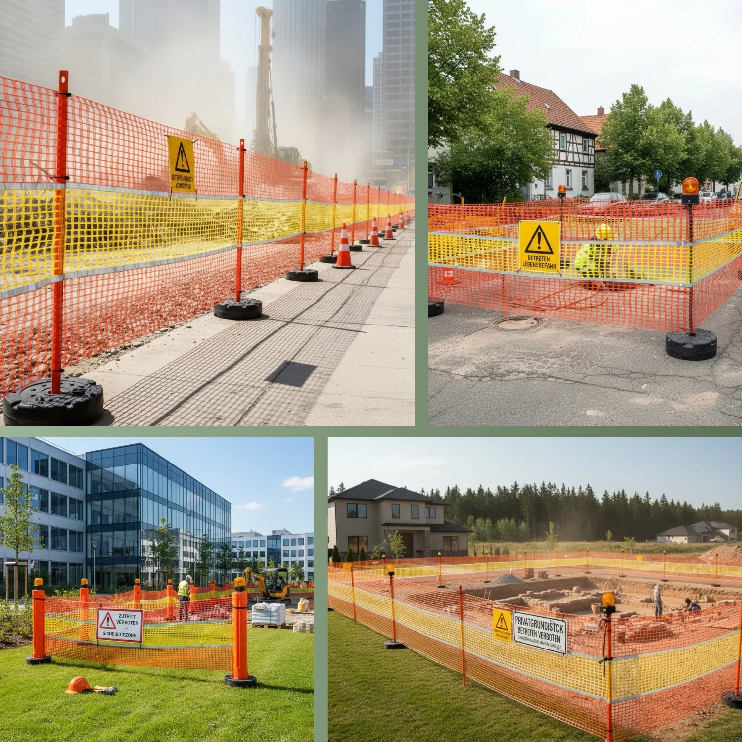 Absperrzaun Warnzaun HaGa® Zaun reflektierend 0,9m Höhe 50mm Masche - Image 8