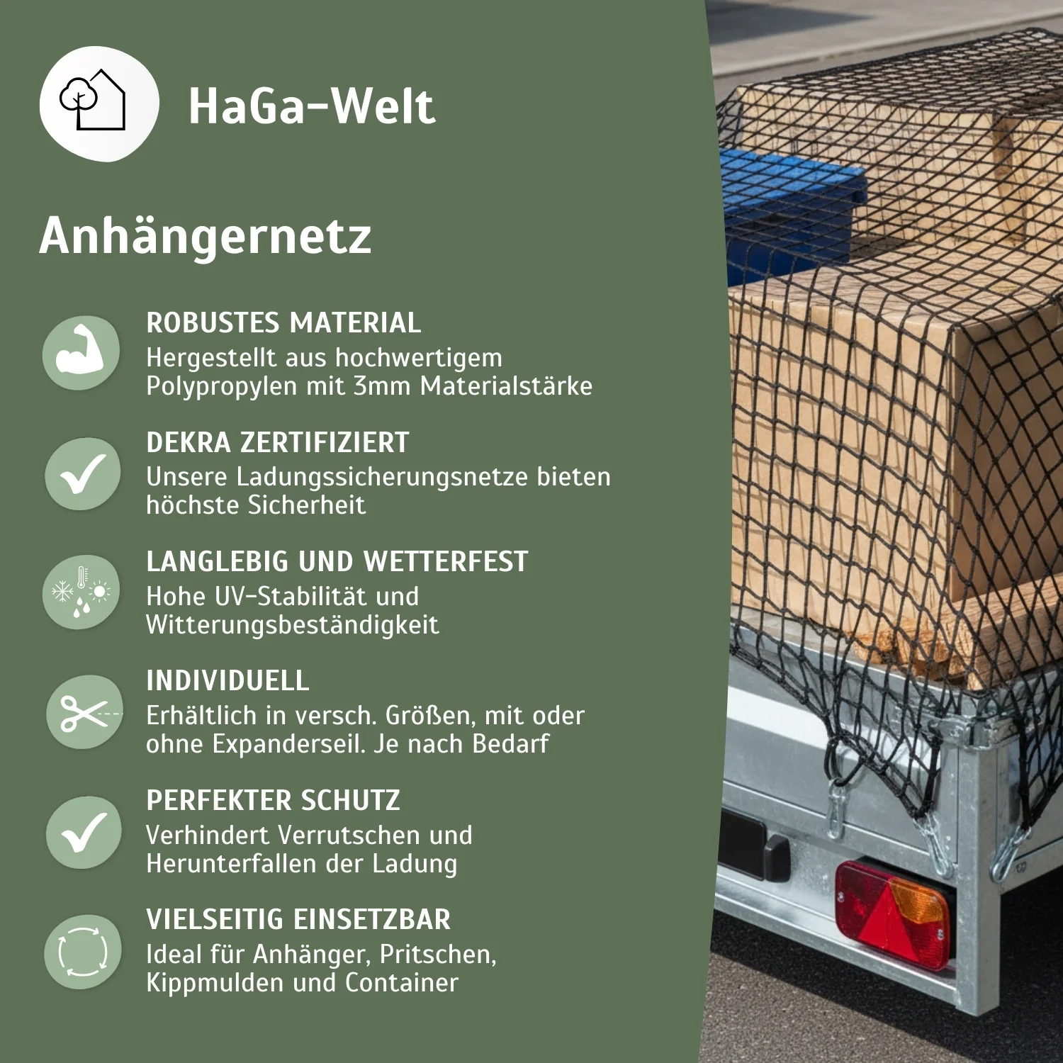 Anhängernetz – Schutznetz zur Ladungssicherung - Image 4