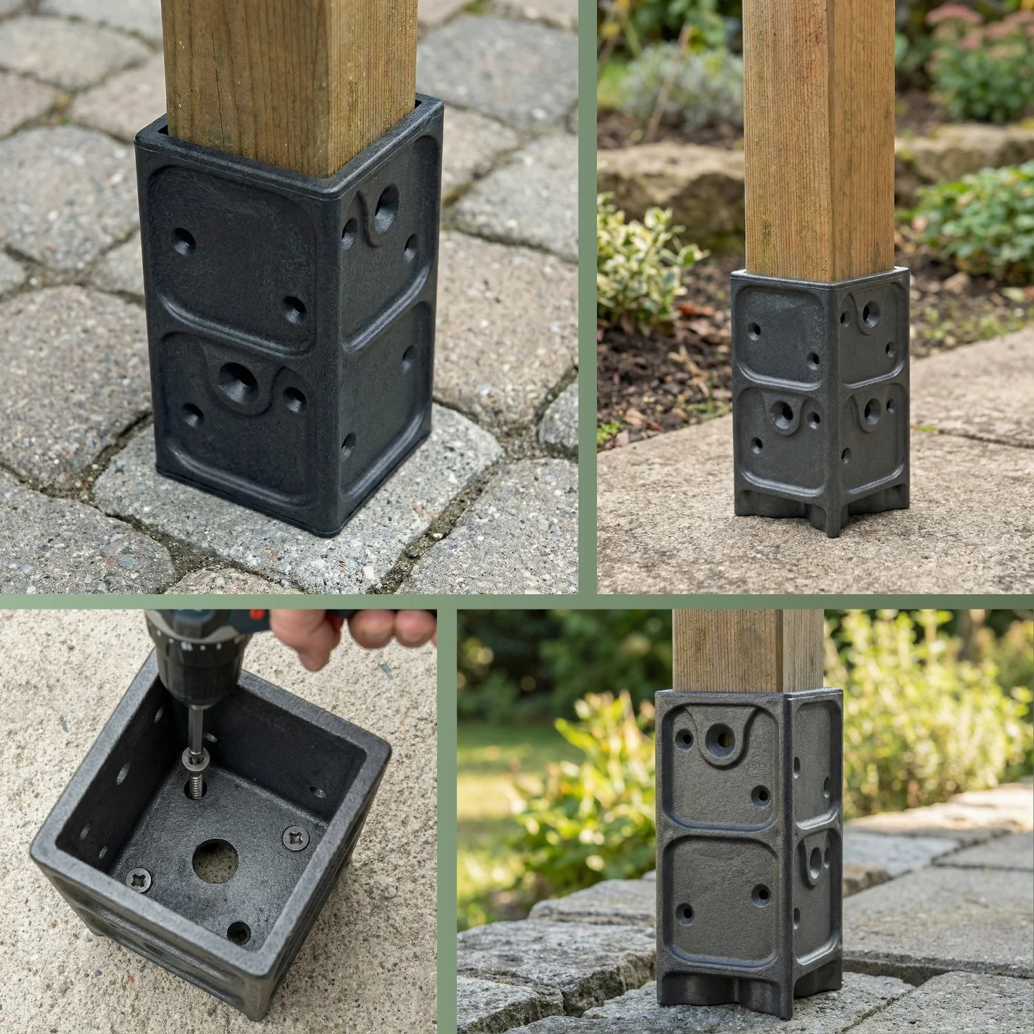 Aufschraubhülse für Holzpfosten 7x7cm Pfostenanker Pfostenanker - Image 7