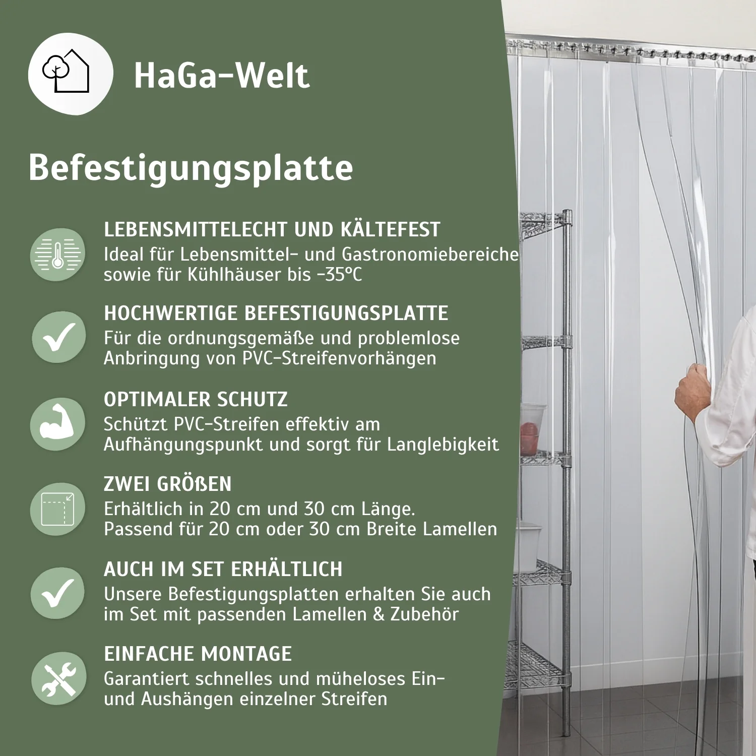 Befestigungsplatte in versch. Längen für Lamellenvorhang PVC-Streifenvorhang - Image 4