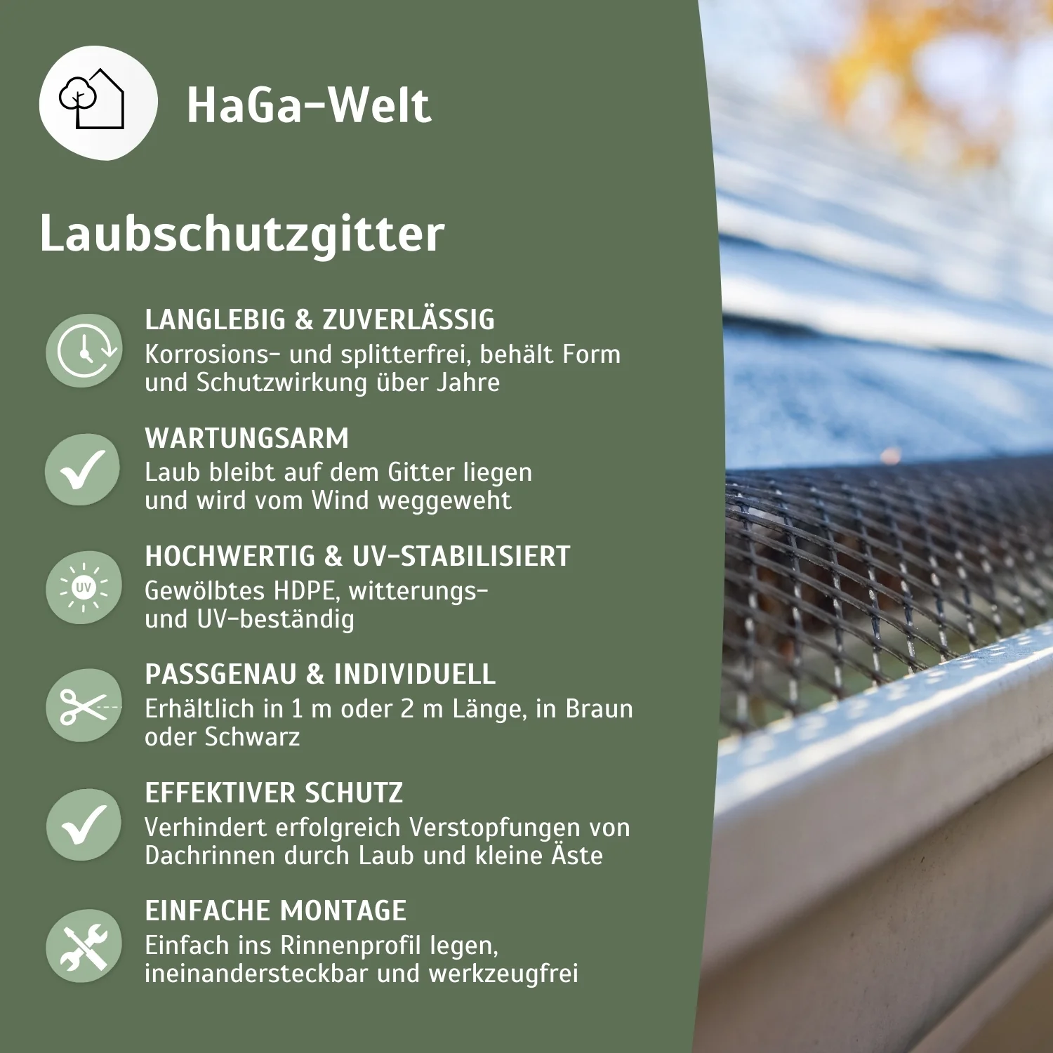 Dachrinnen Laubschutz – mit diesem Laubschutzgitter bleibt die Dachrinne sauber - Image 4