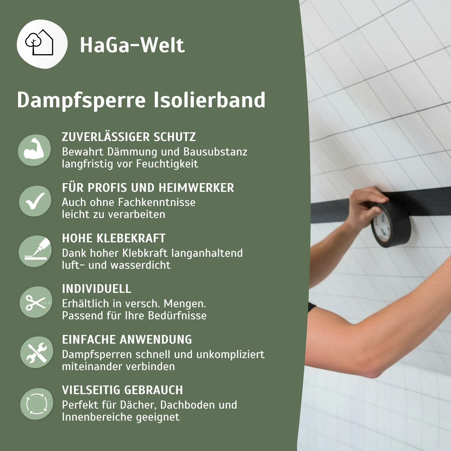 Dampfsperre Isolierband W1 - zum Verbinden und Reparieren - Image 4