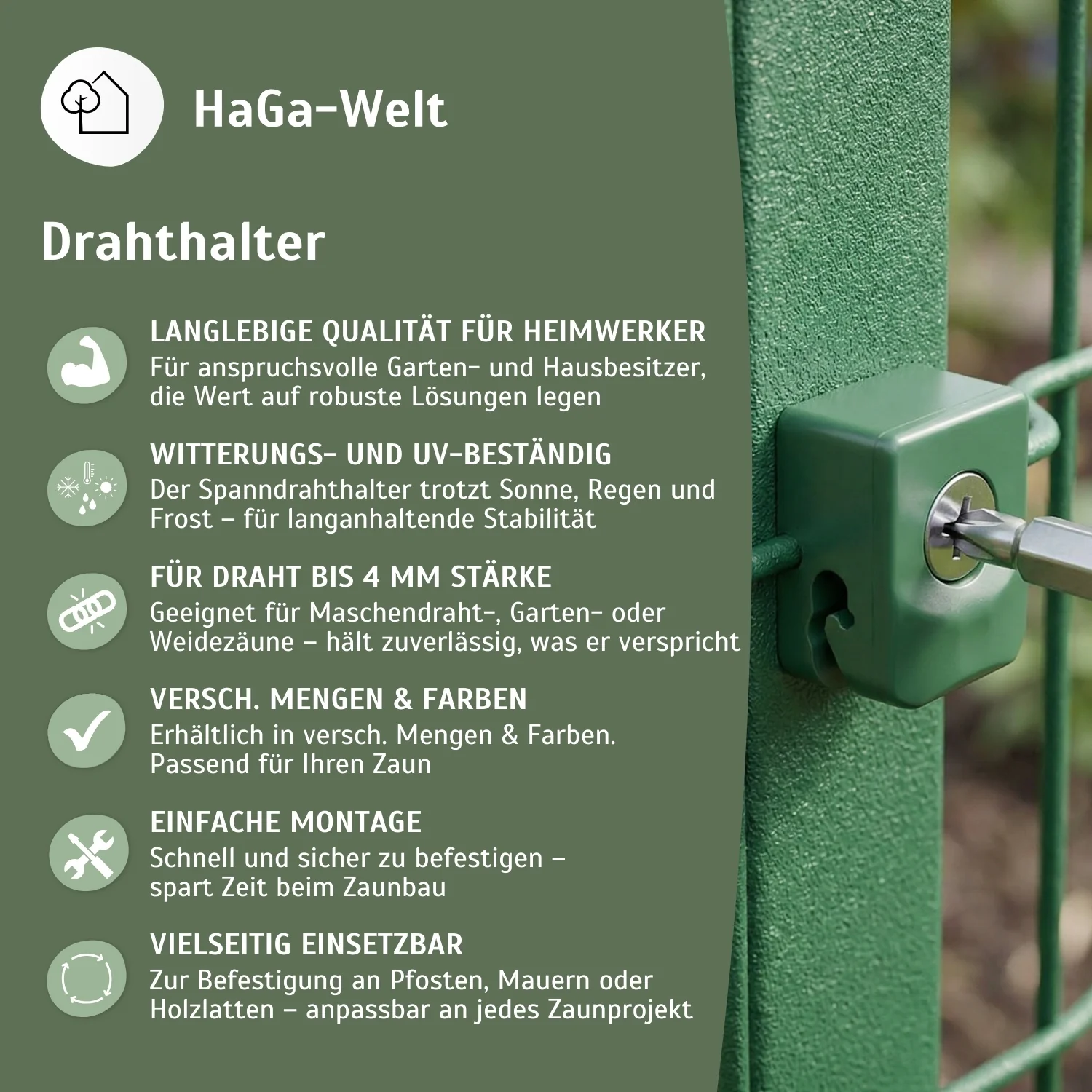 Drahthalter mit Schraube Spanndrahthalter 16mm x 26mm - Image 4