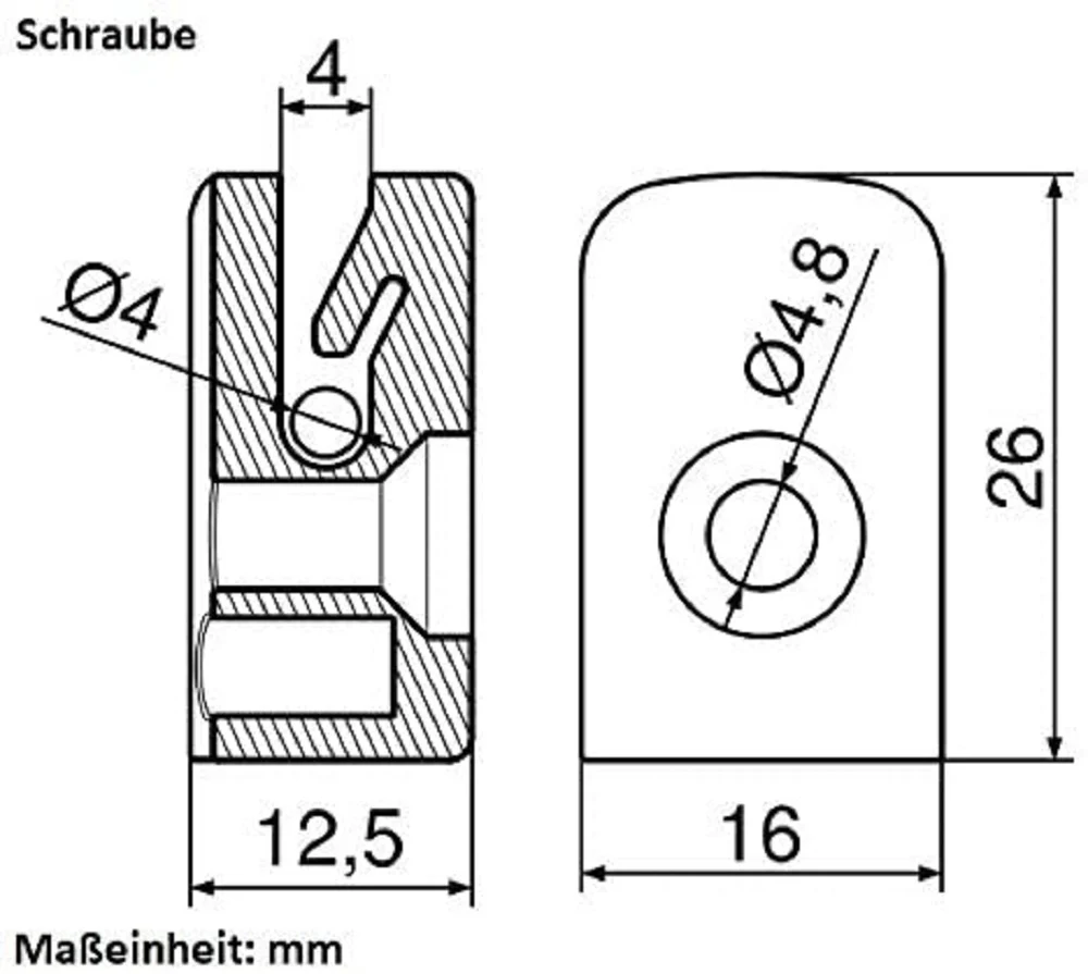 Drahthalter mit Schraube Spanndrahthalter 16mm x 26mm - Image 7