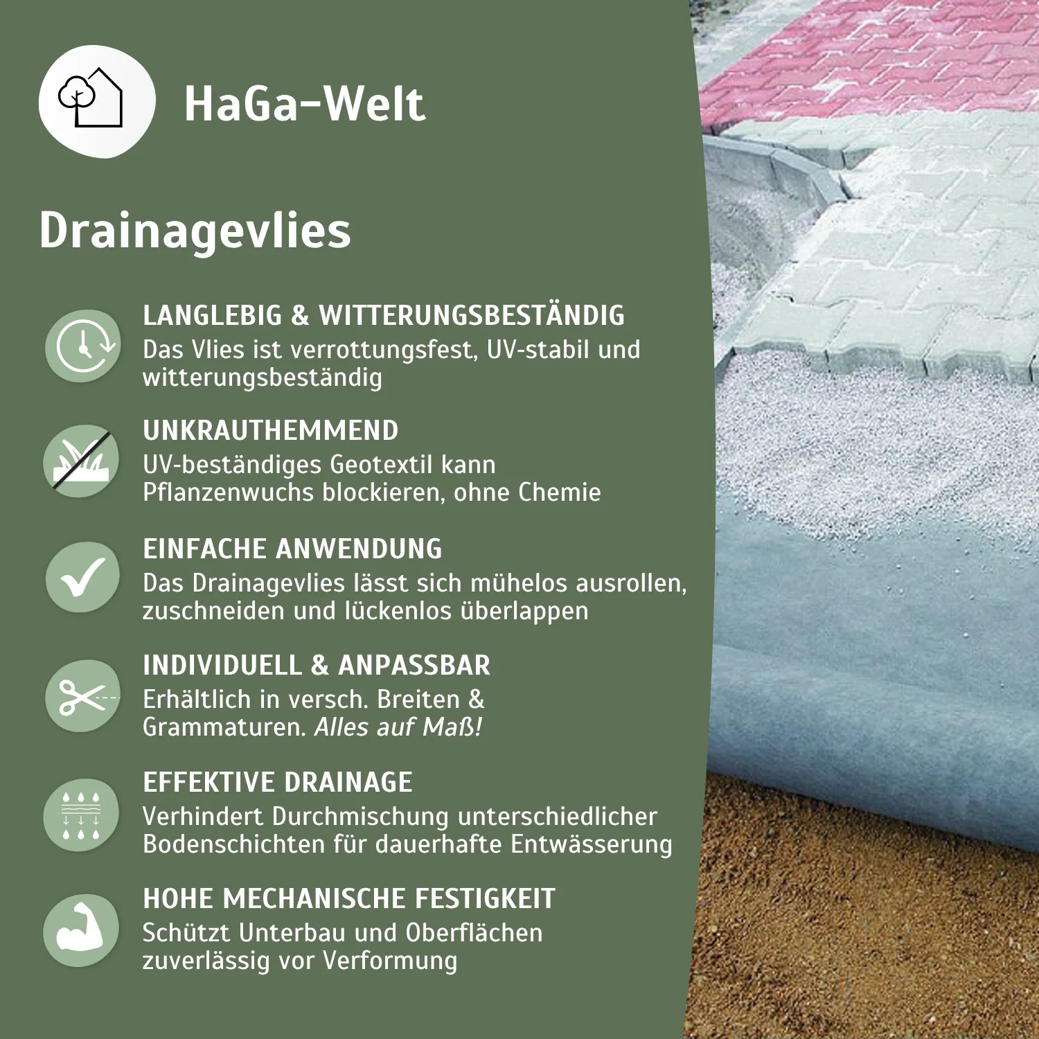 Extra starkes Drainagevlies 200 g/m² – ideal für Teichbau - Image 4