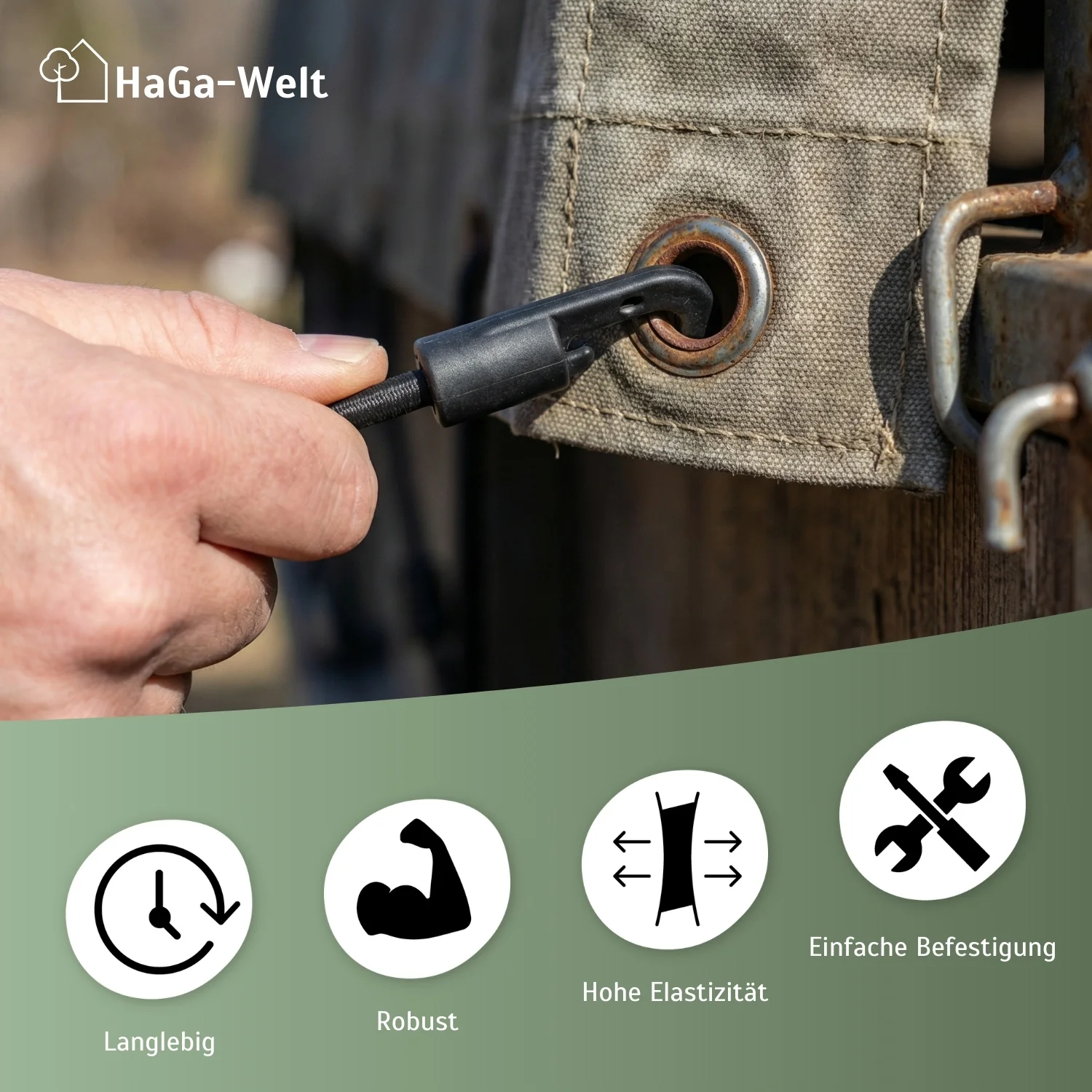 Spanngummi mit Haken – sehr elastisch, für vielfältige Befestigungsmöglichkeiten - Image 2