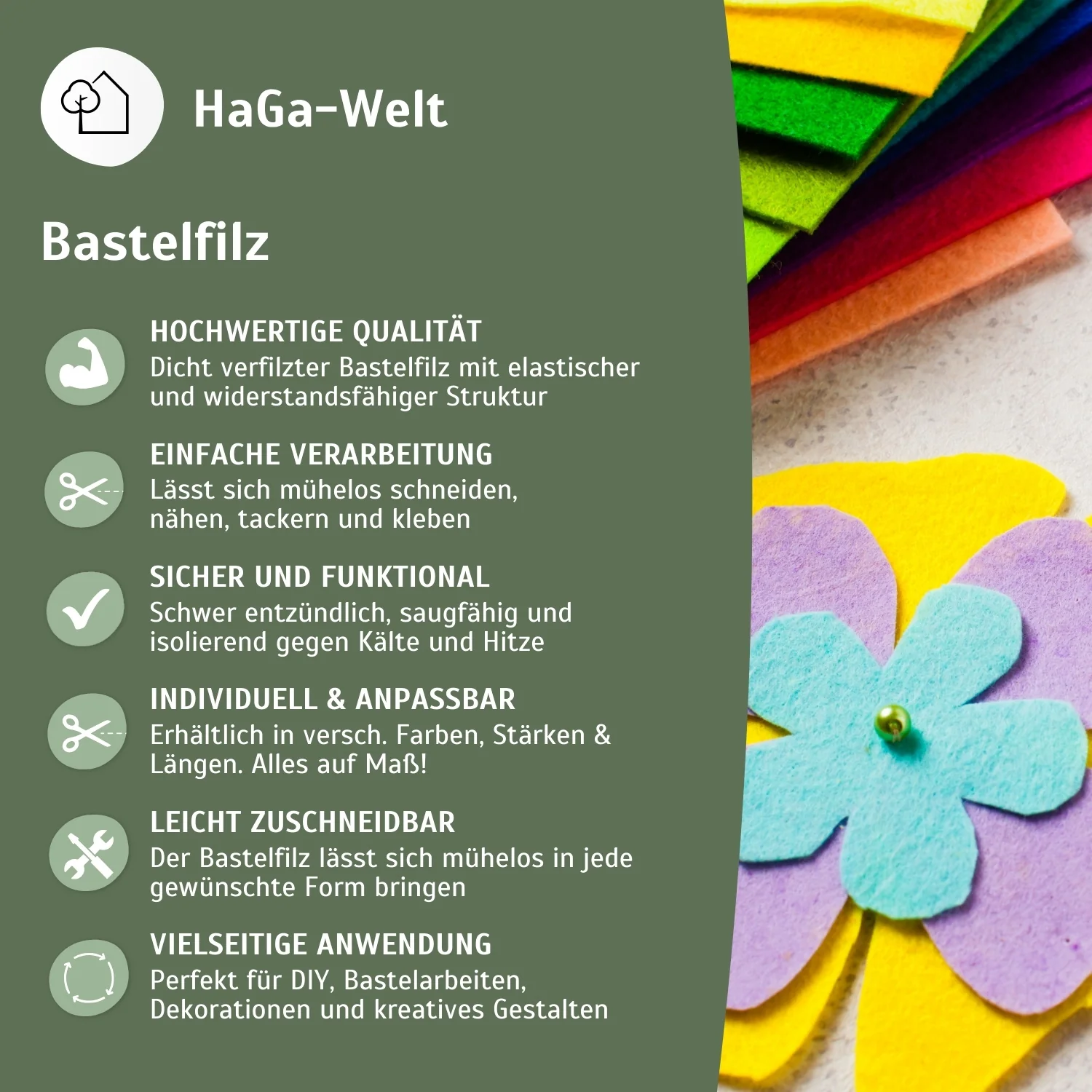 Filz (Meterware) - der ideale Bastelfilz für Kreative in 1,5m Br. - Image 4