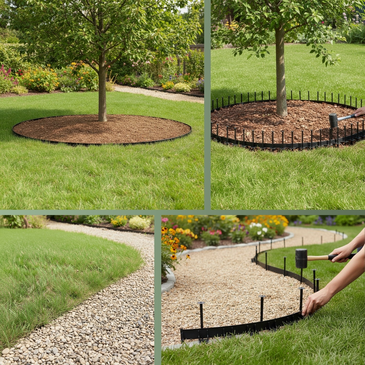 Rasenkante, flexibel rund 1 m x 45 mm – Beeteinfassung für klare Rasenkanten - Image 8