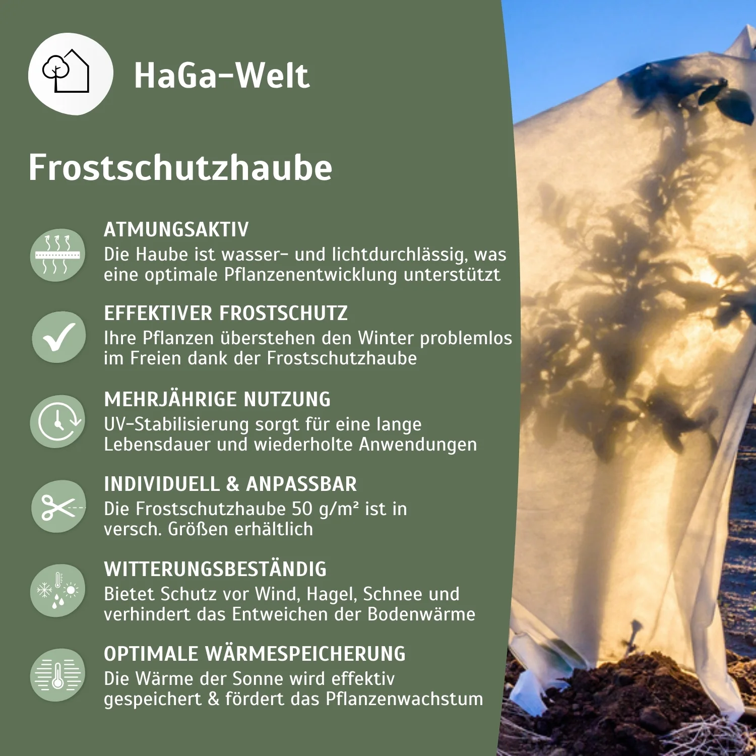 Frostschutzhaube, 50 g/m² – Schutzhaube für Pflanzen, perfekt gegen Frost - Image 4