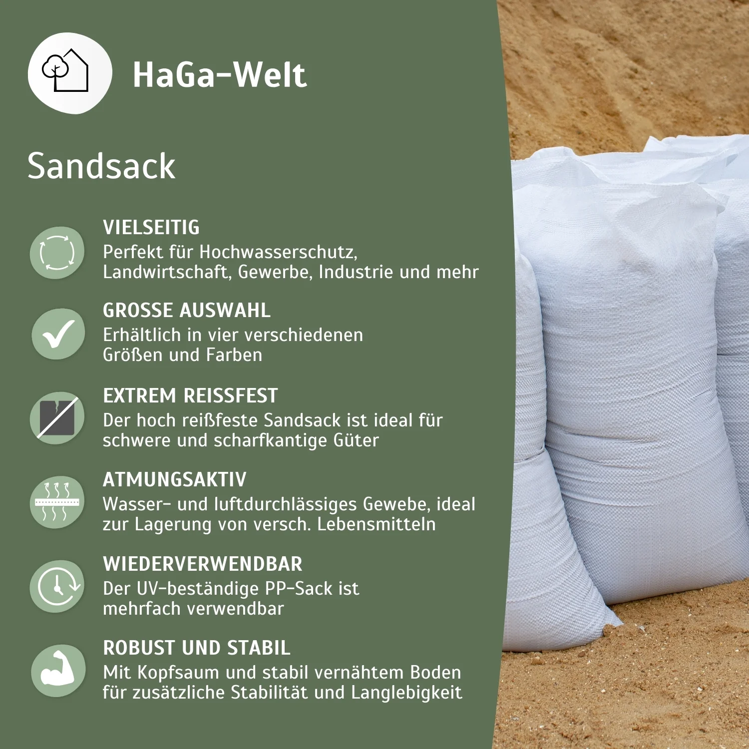 Sandsack – ein Gewebesack für extreme Belastung gemacht - Image 4