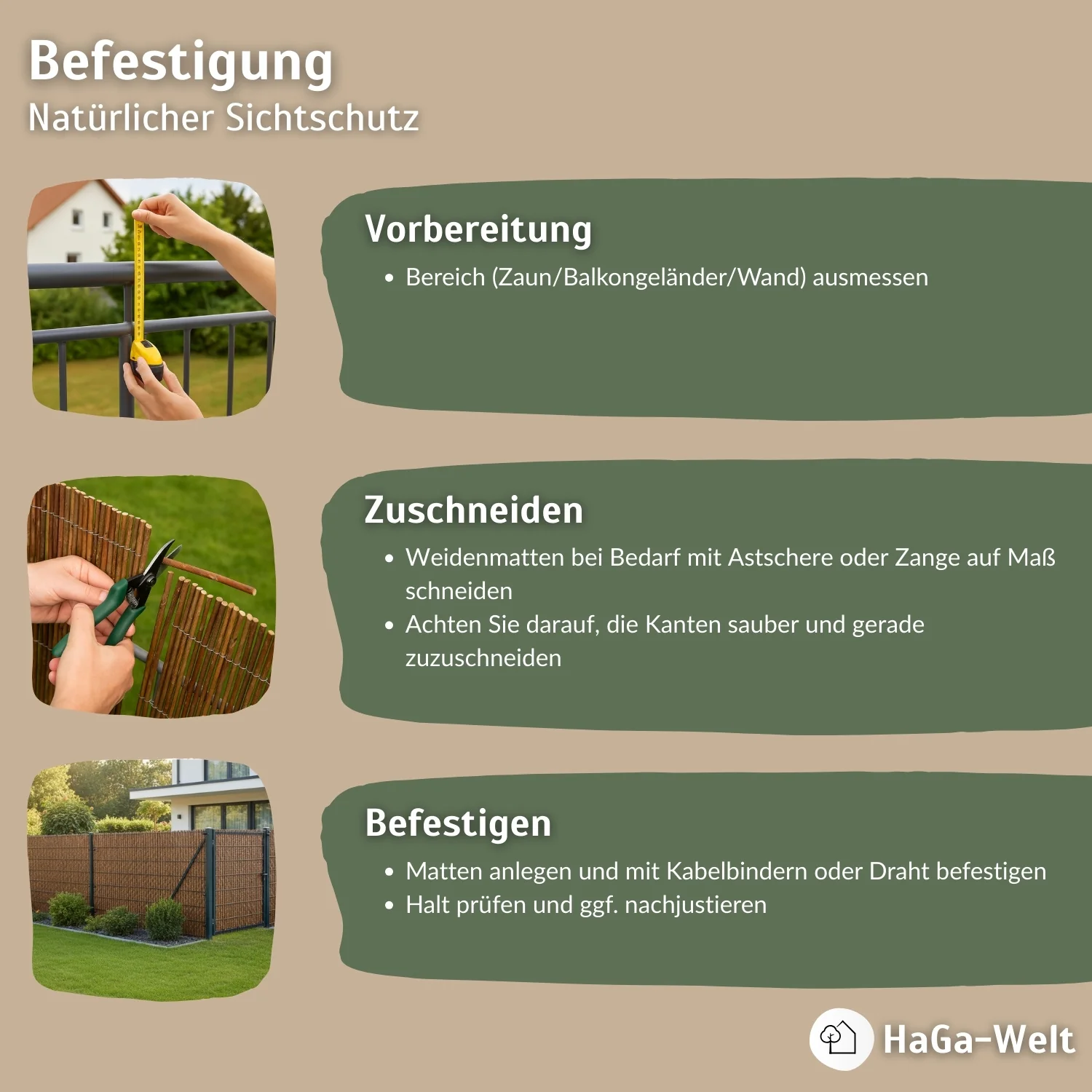 HaGa® Weidenmatte – Sichtschutzmatte aus Weidenholz - Image 6