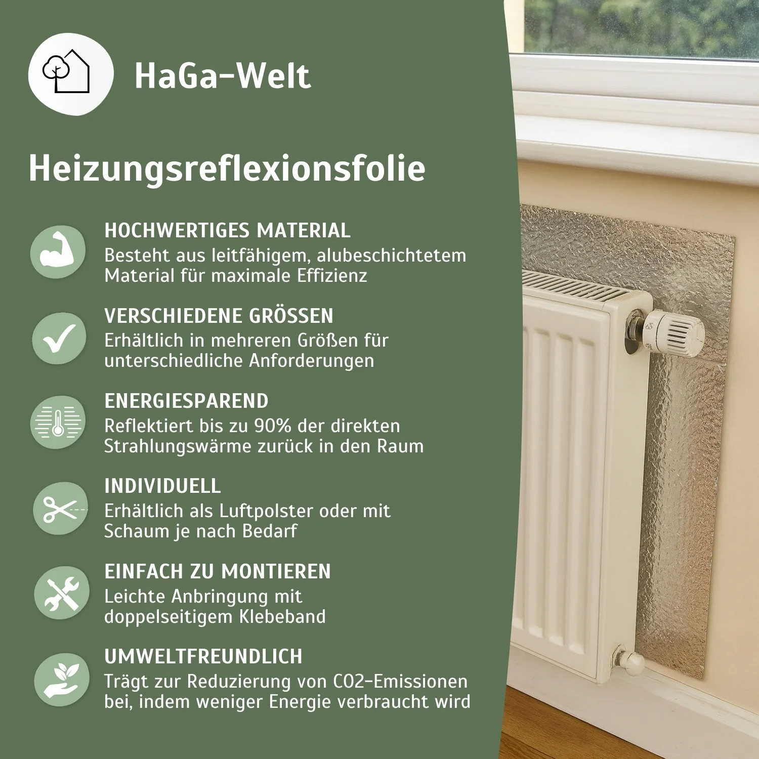 Heizkörper Reflexionsfolie – reflektiert Wärme und spart Heizkosten - Image 4