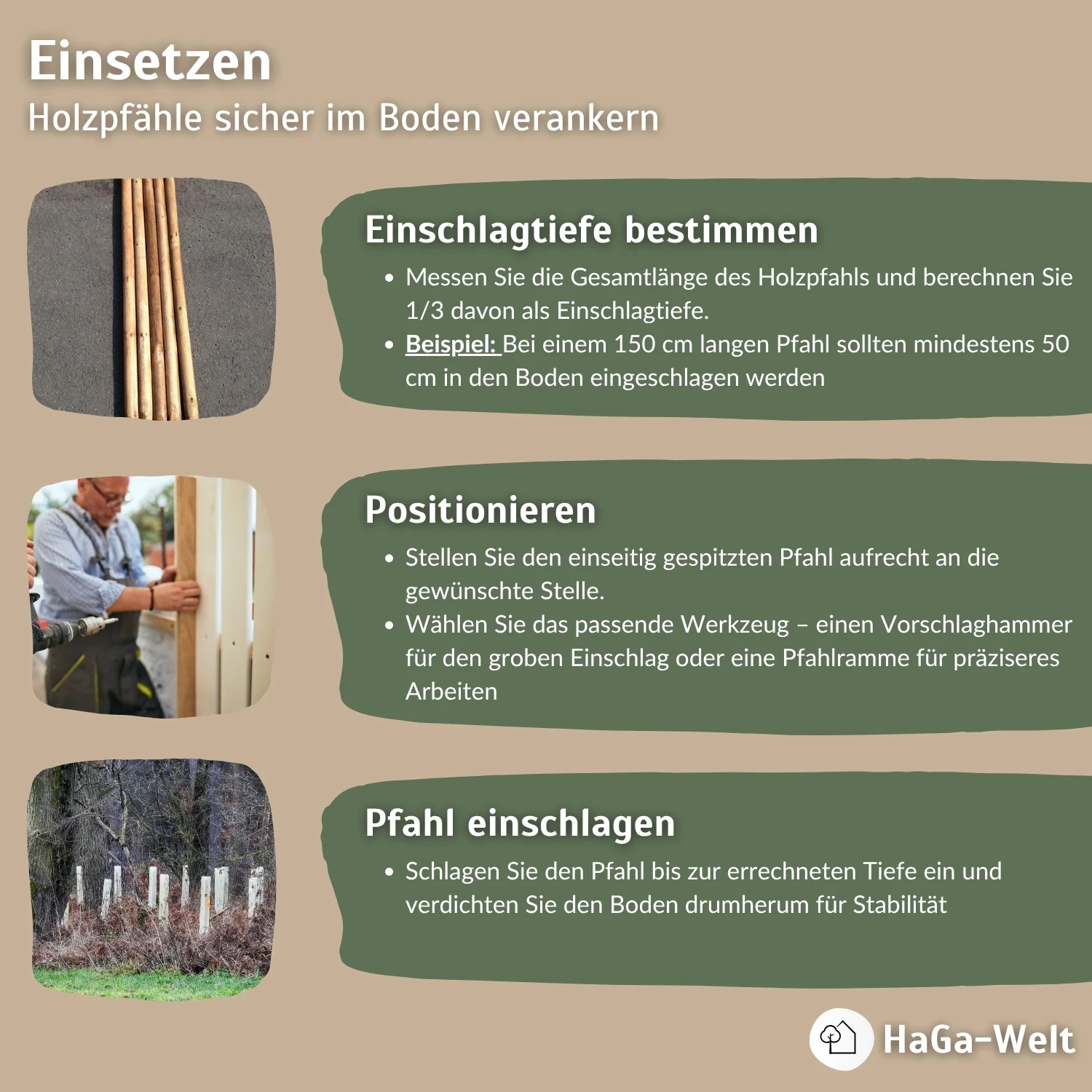 Holzpfahl, KDI grün – widerstandsfähig für den Zaun- und Gartenbau - Image 6