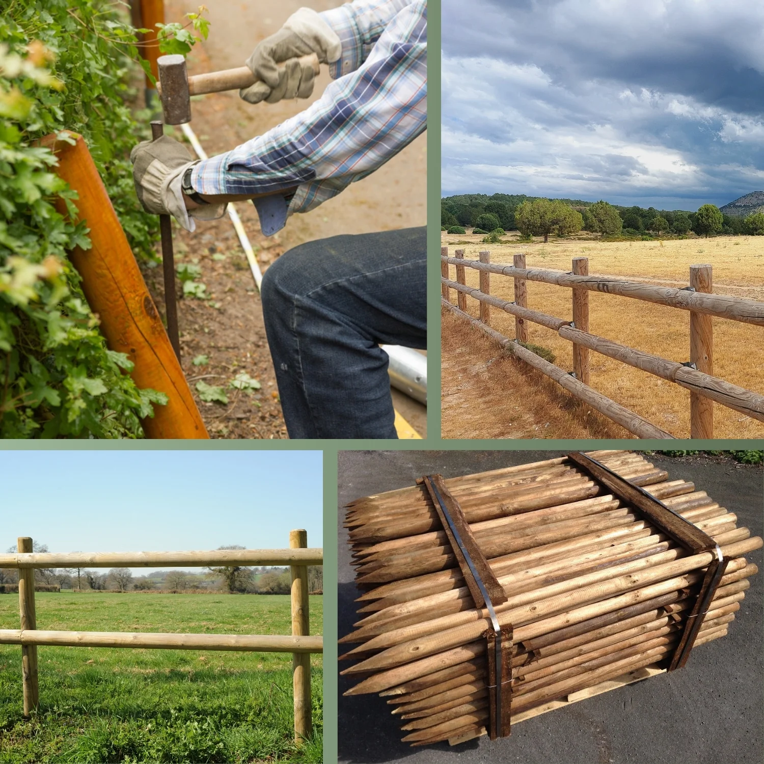 Holzpfahl, KDI grün – widerstandsfähig für den Zaun- und Gartenbau - Image 8