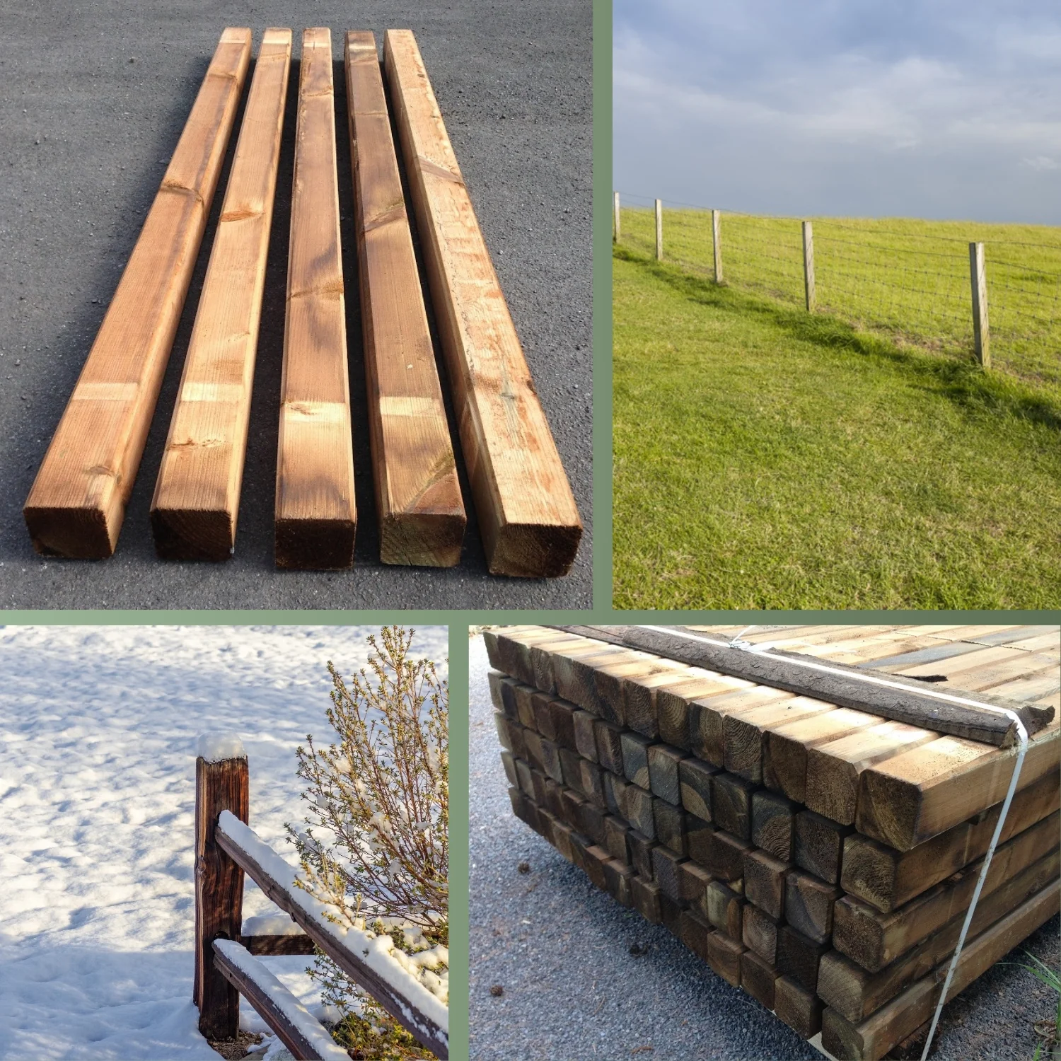 Holzpfosten, KDI-Grün – Pfosten für den Zaunbau - Image 8