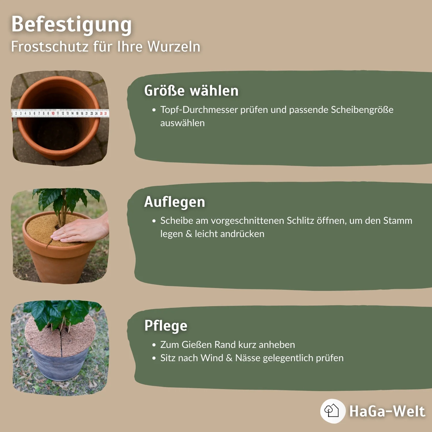 Kokosscheibe Kübelabdeckung Winterschutz für Topfpflanzen versch. Größen - Image 6
