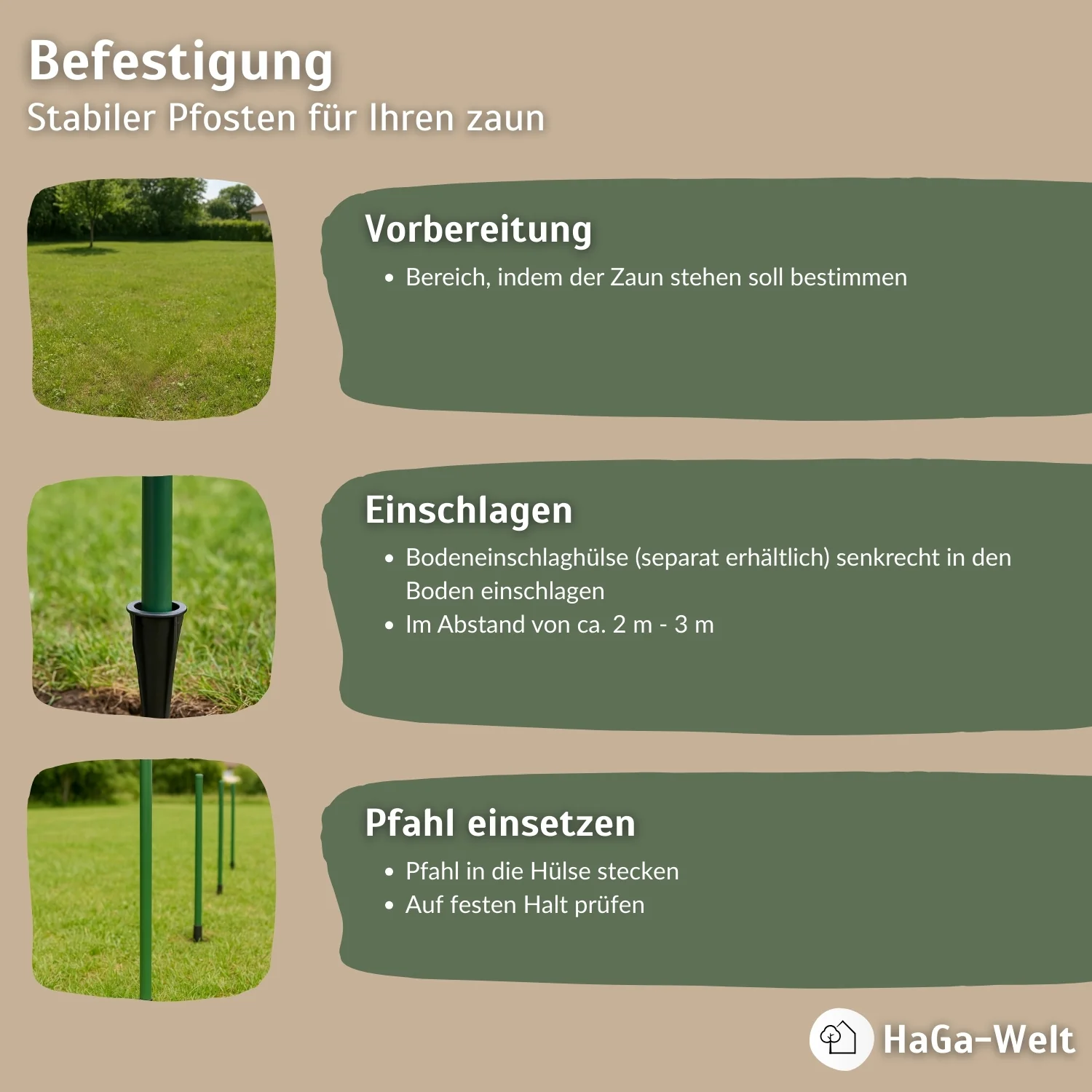 Kunststoffpfahl 3,8cm Stärke aus recyceltem PET Zaunpfahl - Image 6