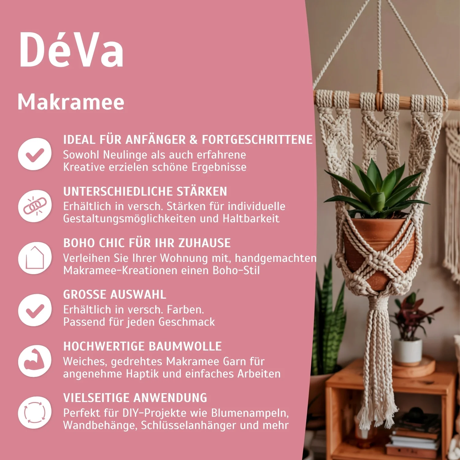 Makramee Garn – gedrehtes Baumwollgarn für tolles Makramee - Image 4