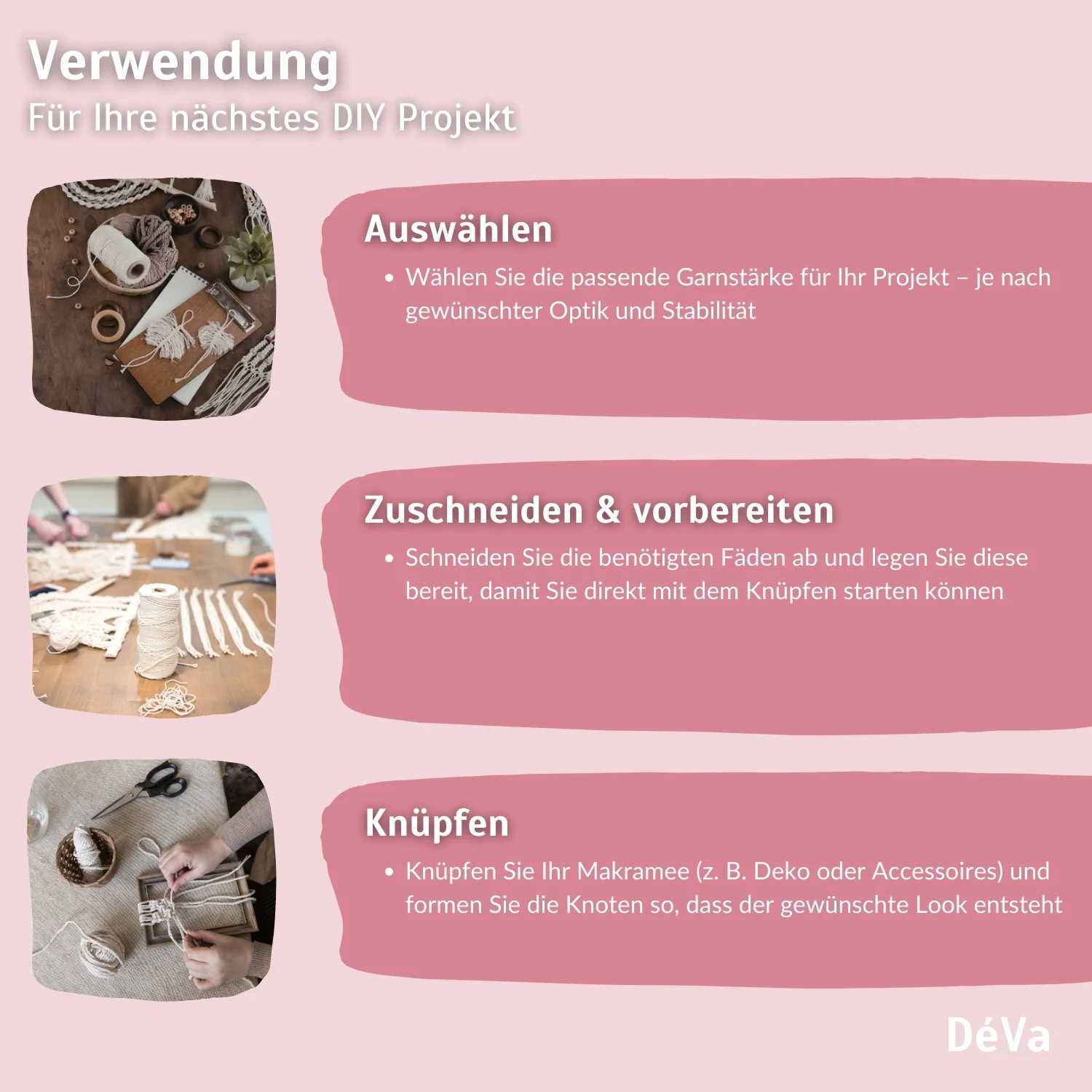 Makramee Garn – gedrehtes Baumwollgarn für tolles Makramee - Image 6