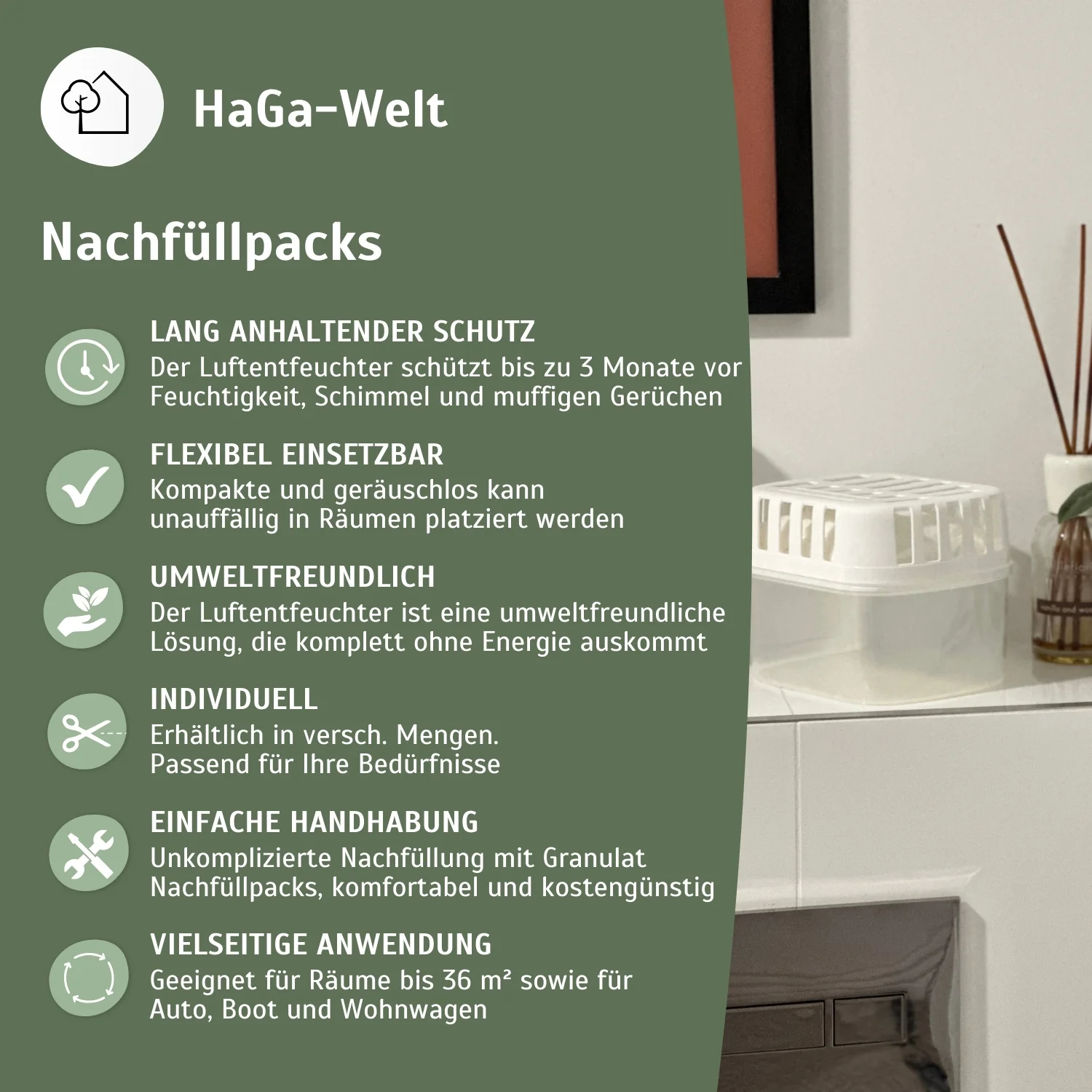 Nachfüllpack 450 g für Luftentfeuchter – Luftentfeuchter Granulat für gutes Raumklima - Image 4