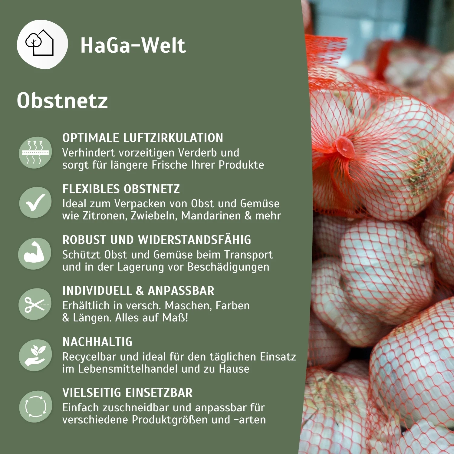 Gemüsenetz und Obstnetz für Aufbewahrung (Meterware) - Image 4