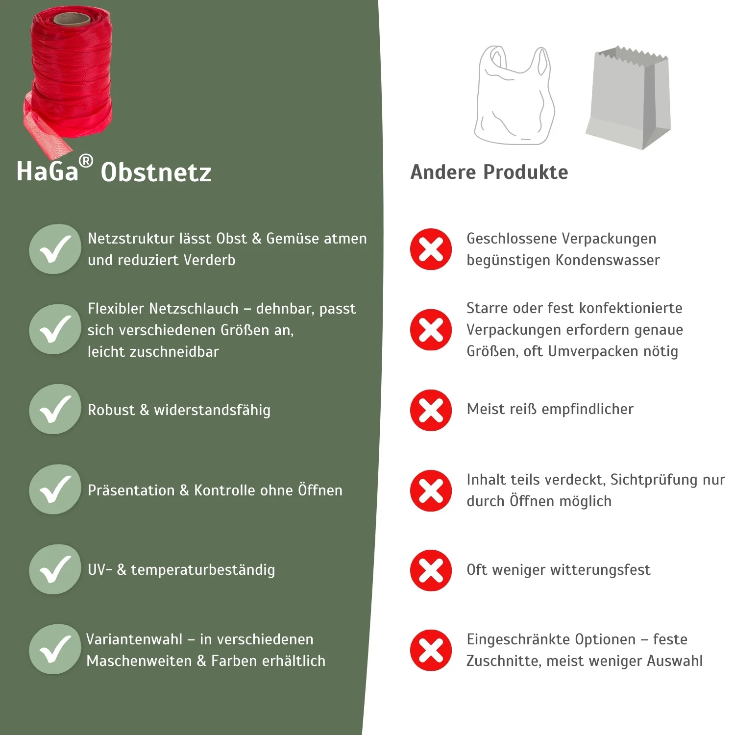 Gemüsenetz und Obstnetz für Aufbewahrung (Meterware) - Image 5