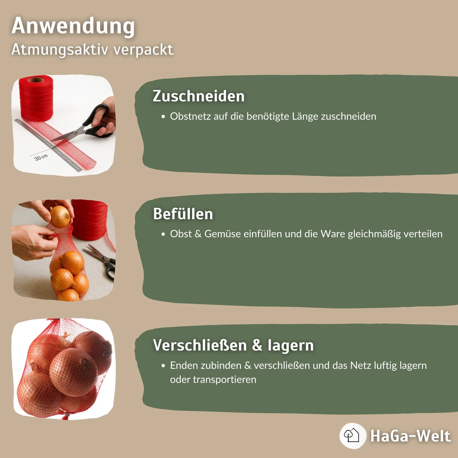 Gemüsenetz und Obstnetz für Aufbewahrung (Meterware) - Image 6