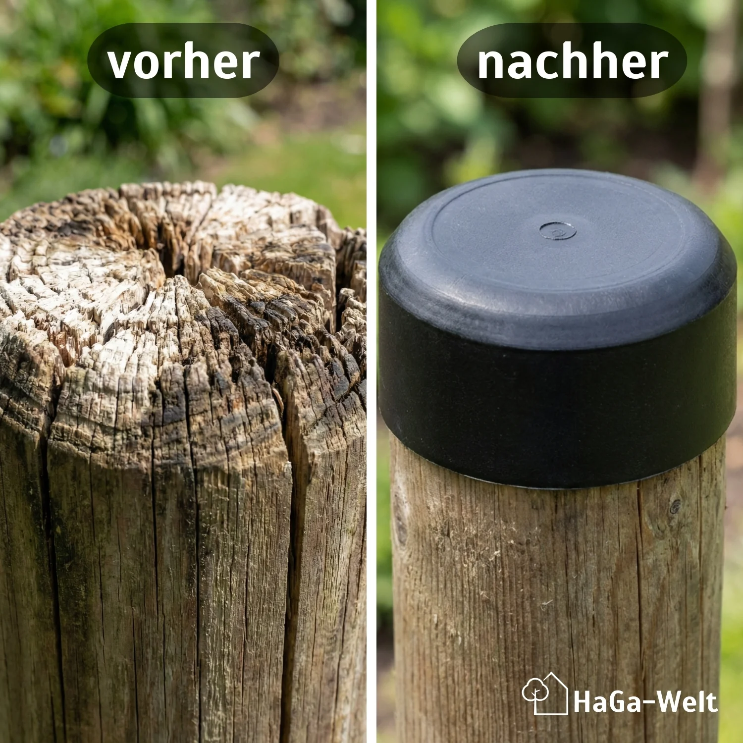 Pfahlkappe versch.Ø Zaunkappe Pfostenabdeckung Abdeckkappe für Holzpfähle - Image 3