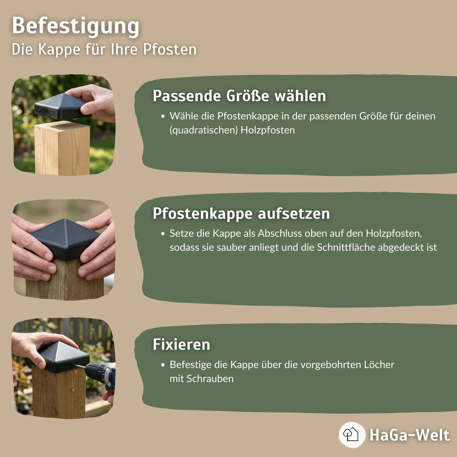 Pfostenkappe für Holzpfosten Zaunkappe Pfostenabdeckung - Image 6
