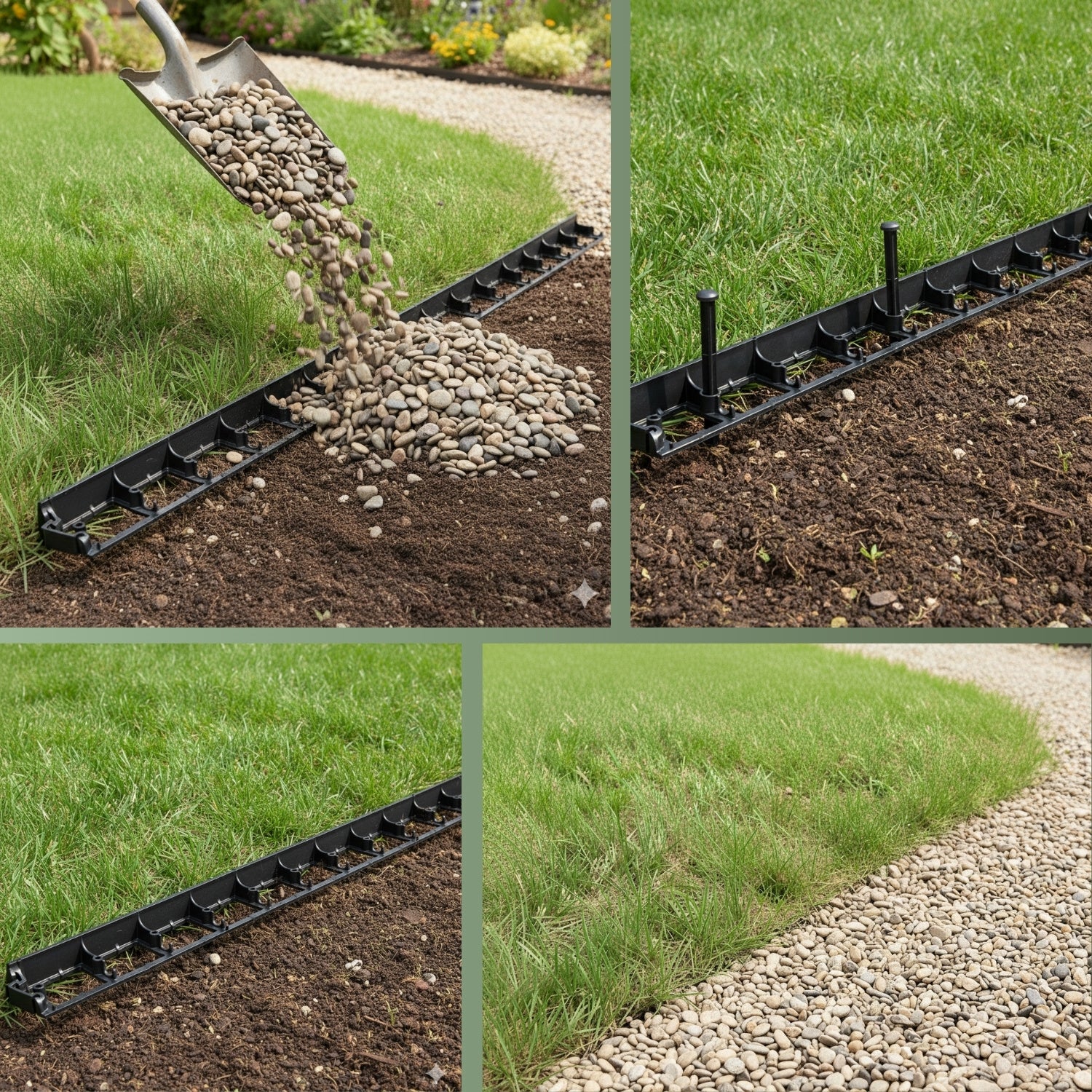 Rasenkante, 1000 mm x 80 mm x 45 mm 2 Stück – stabile Beeteinfassung für gerade Linien - Image 8