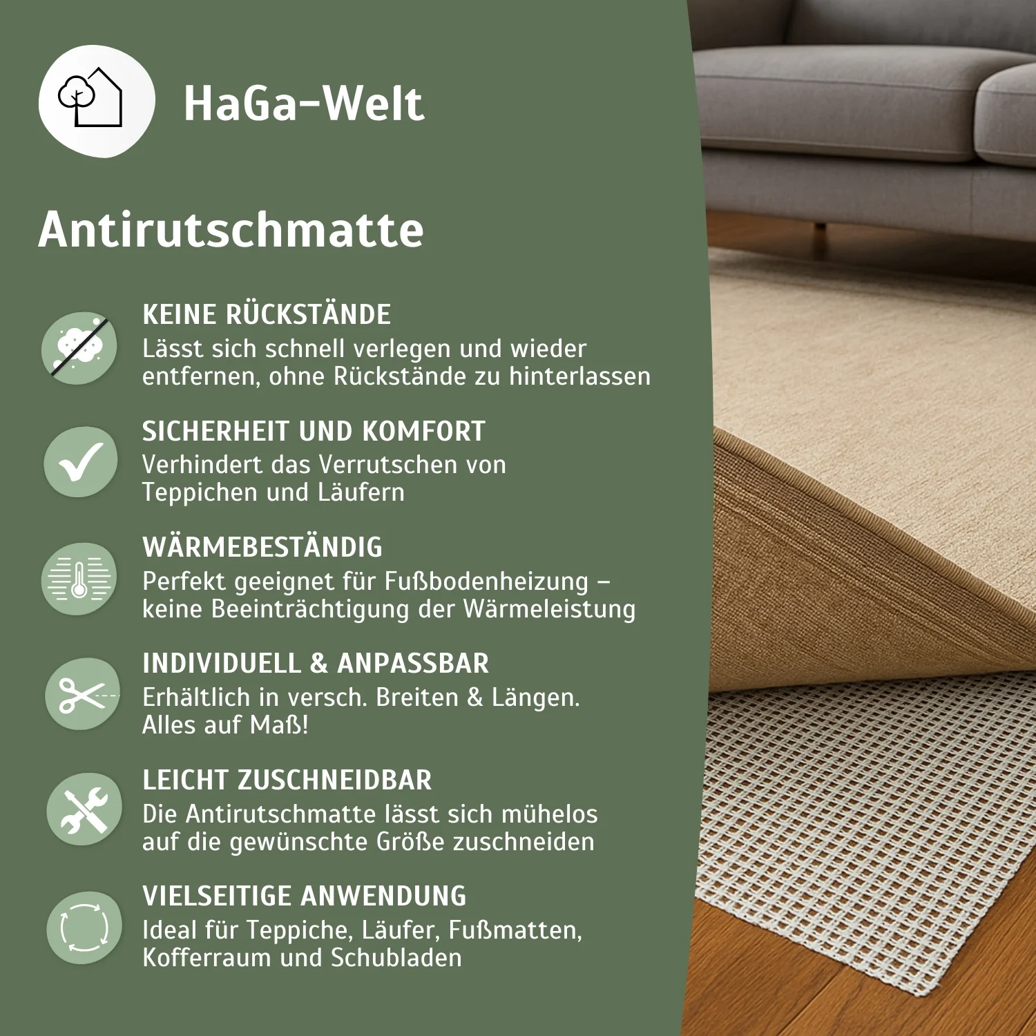 Antirutschmatten Meterware - perfekte Teppich Unterlage die nicht verrutscht - Image 4