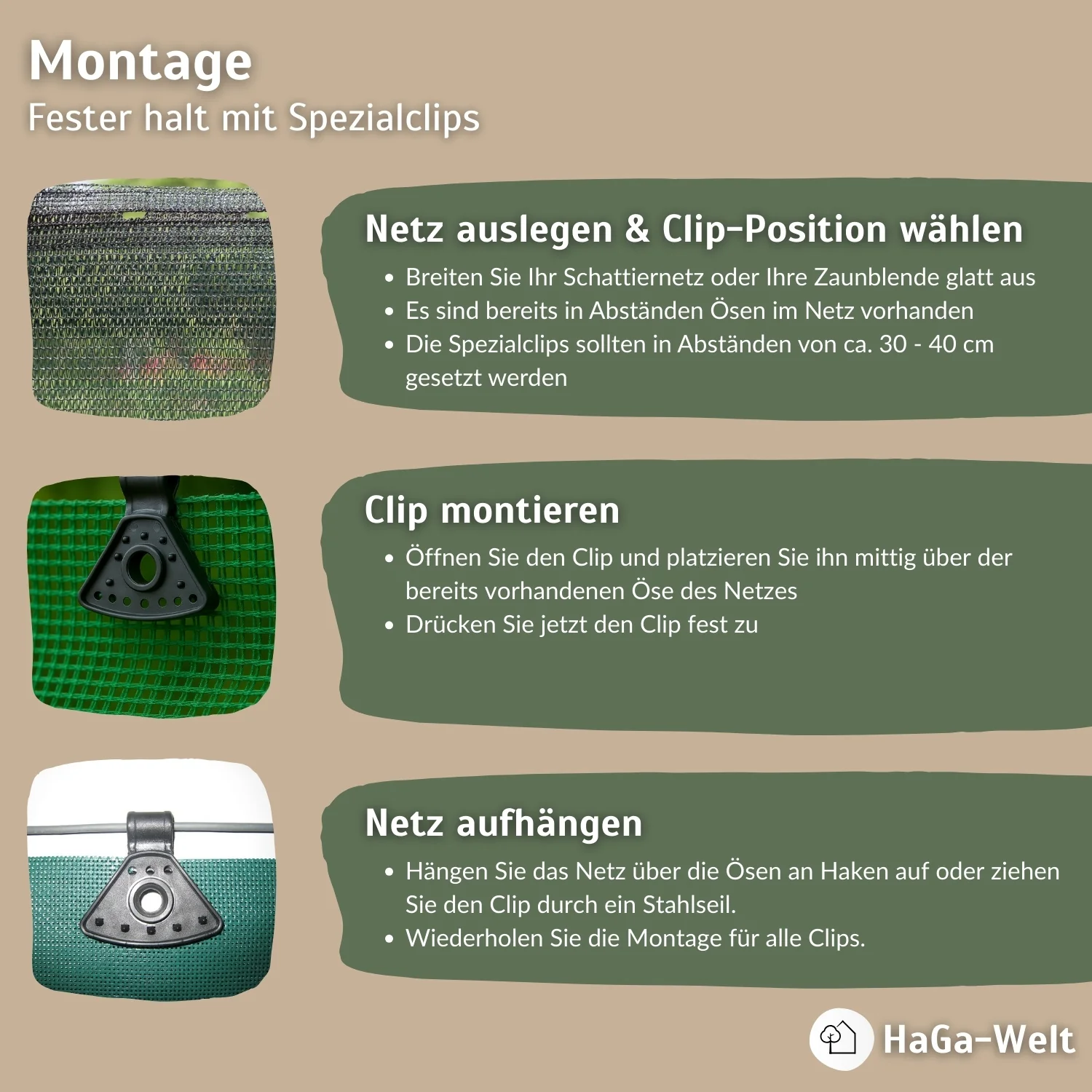 Spezialclip mit Öse für Schattiernetz, Windschutzgewebe, Zaunblende Netz - Image 4