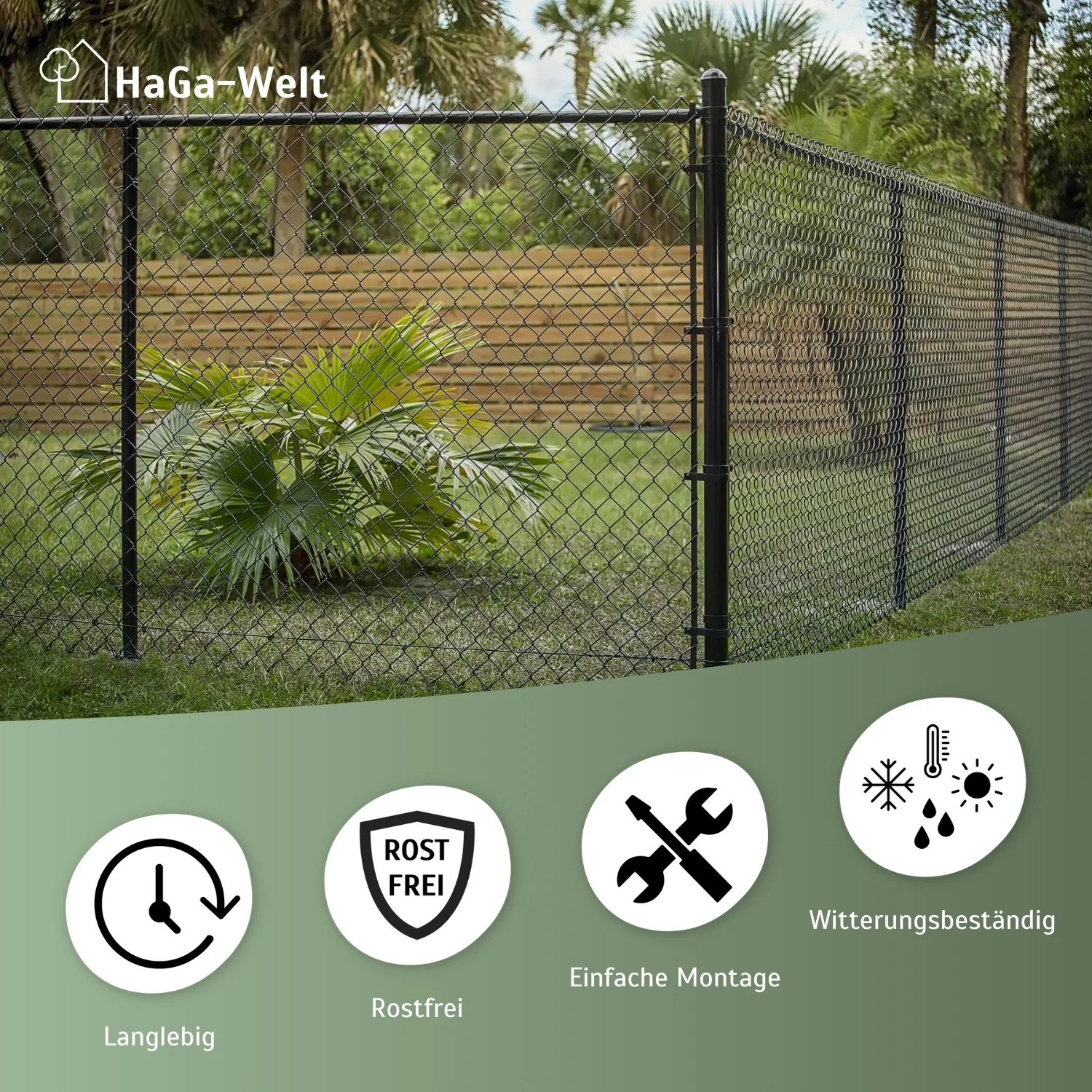 Strebenschelle rund Ø3,8cm Befestigungsschelle für Zaunbau in grün - Image 2