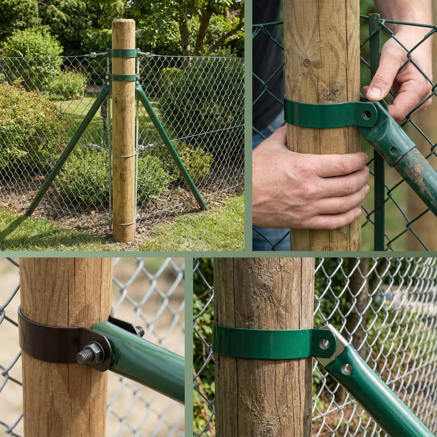 Strebenschelle rund versch. Ø Befestigungsschelle für Zaunbau in braun - Image 7