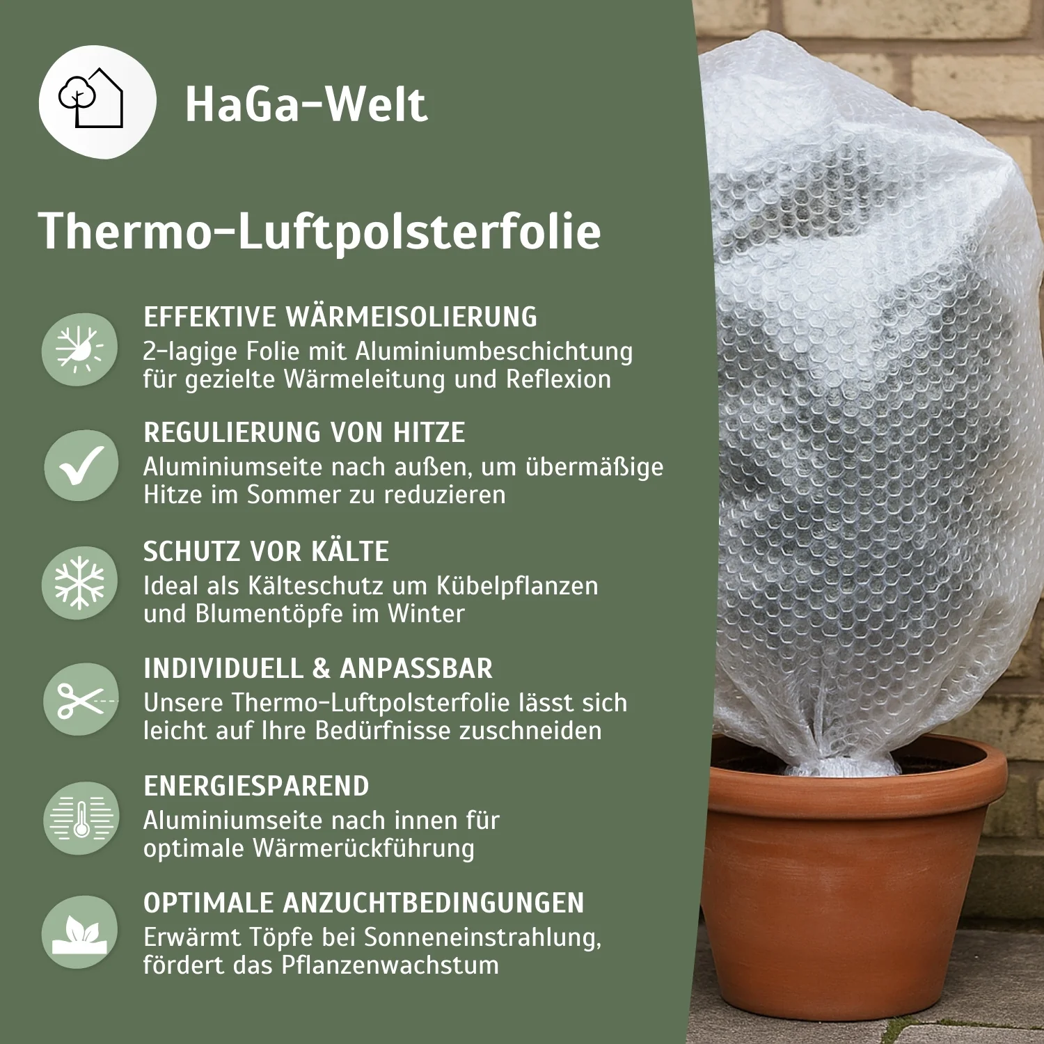 Thermofolie, mit Luftpolster – isolierender Pflanzenschutz - Image 4