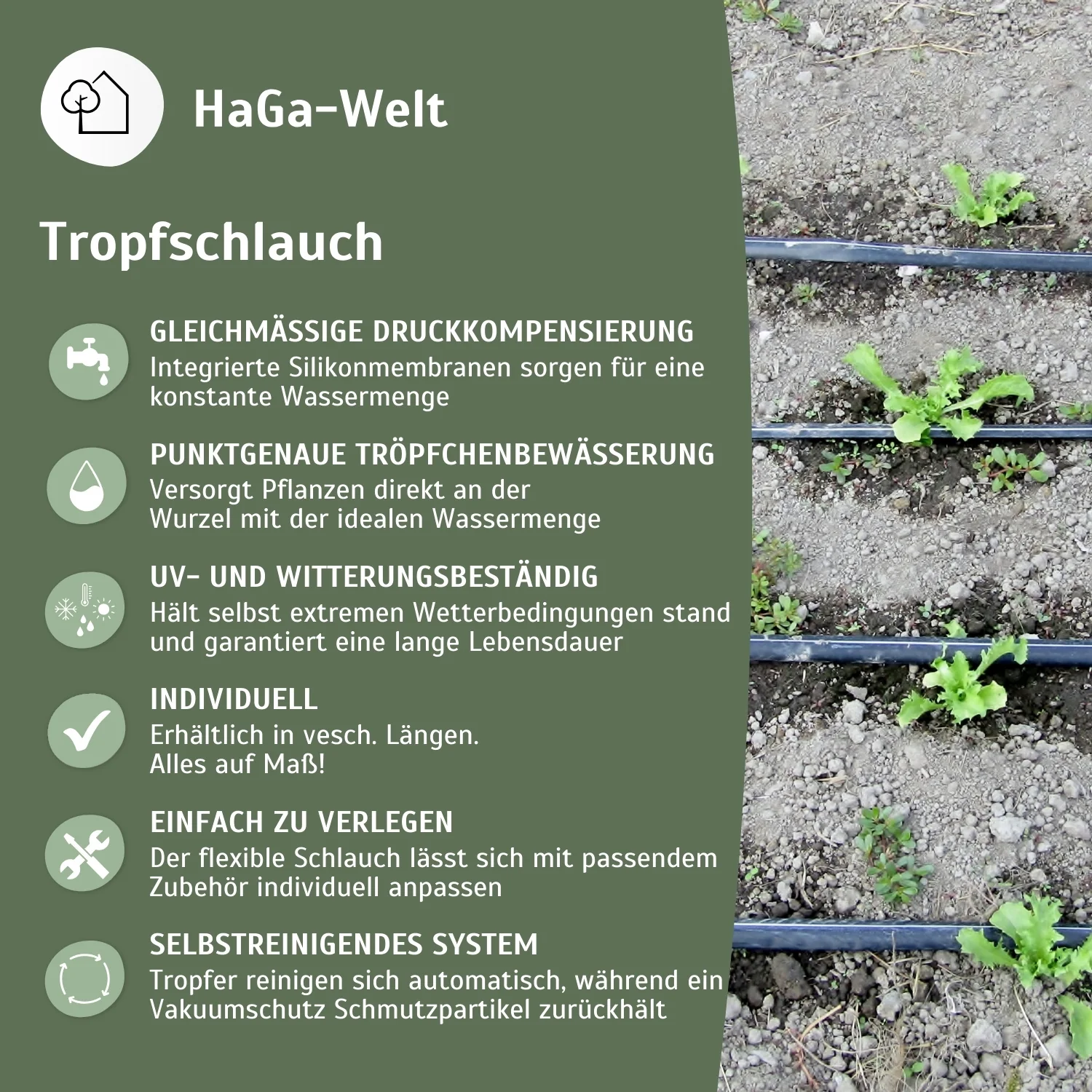 Tropfschlauch mit Druckkompensation in dunkelbraun - Image 4