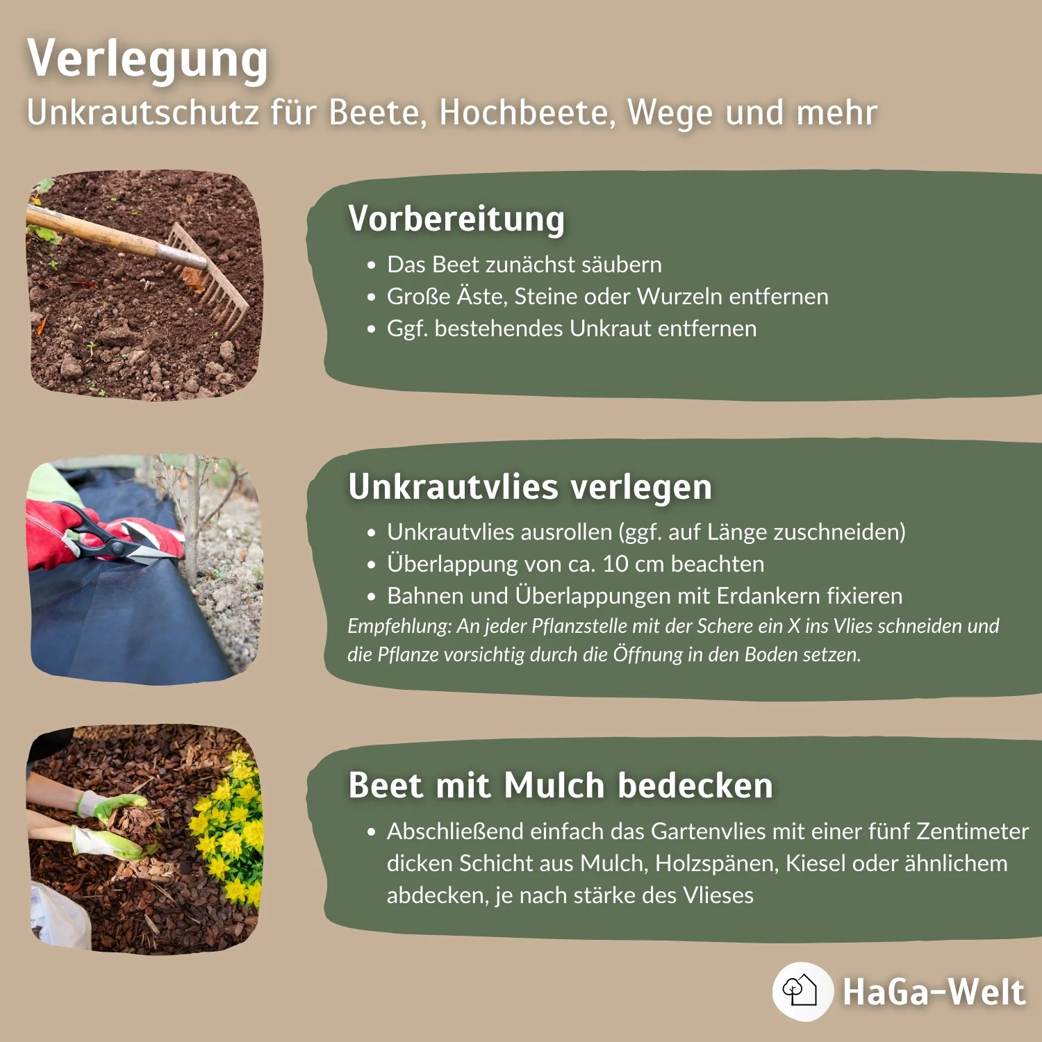 Unkrautvlies-Starter-Set: Startklar für den Unkrautschutz in verschiedenen Größen und Stärken - Image 6