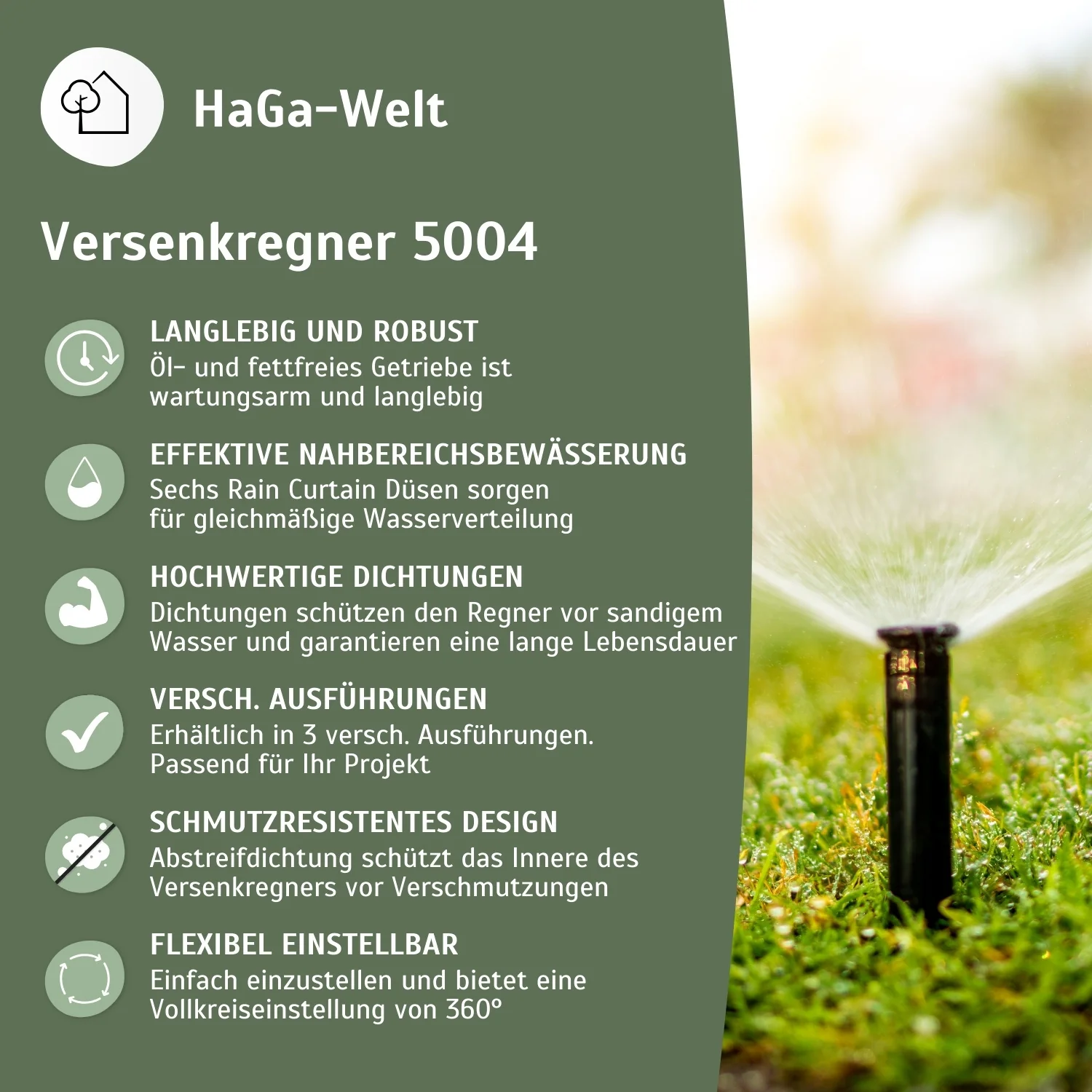 Versenkregner 5004+ Getrieberegner Rasensprenger Bewässerung für Garten - Image 4