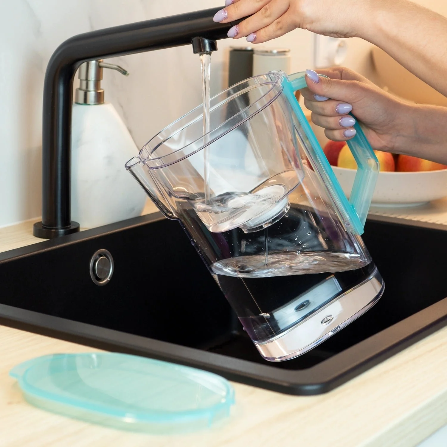 Wasserfilter D3 Slim, 2,7 Liter mit AquaClassic Filter – extra schlanke Wasserfilter Kanne - Image 5